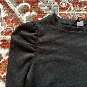 H&M divided black puff sleeve blouse XS